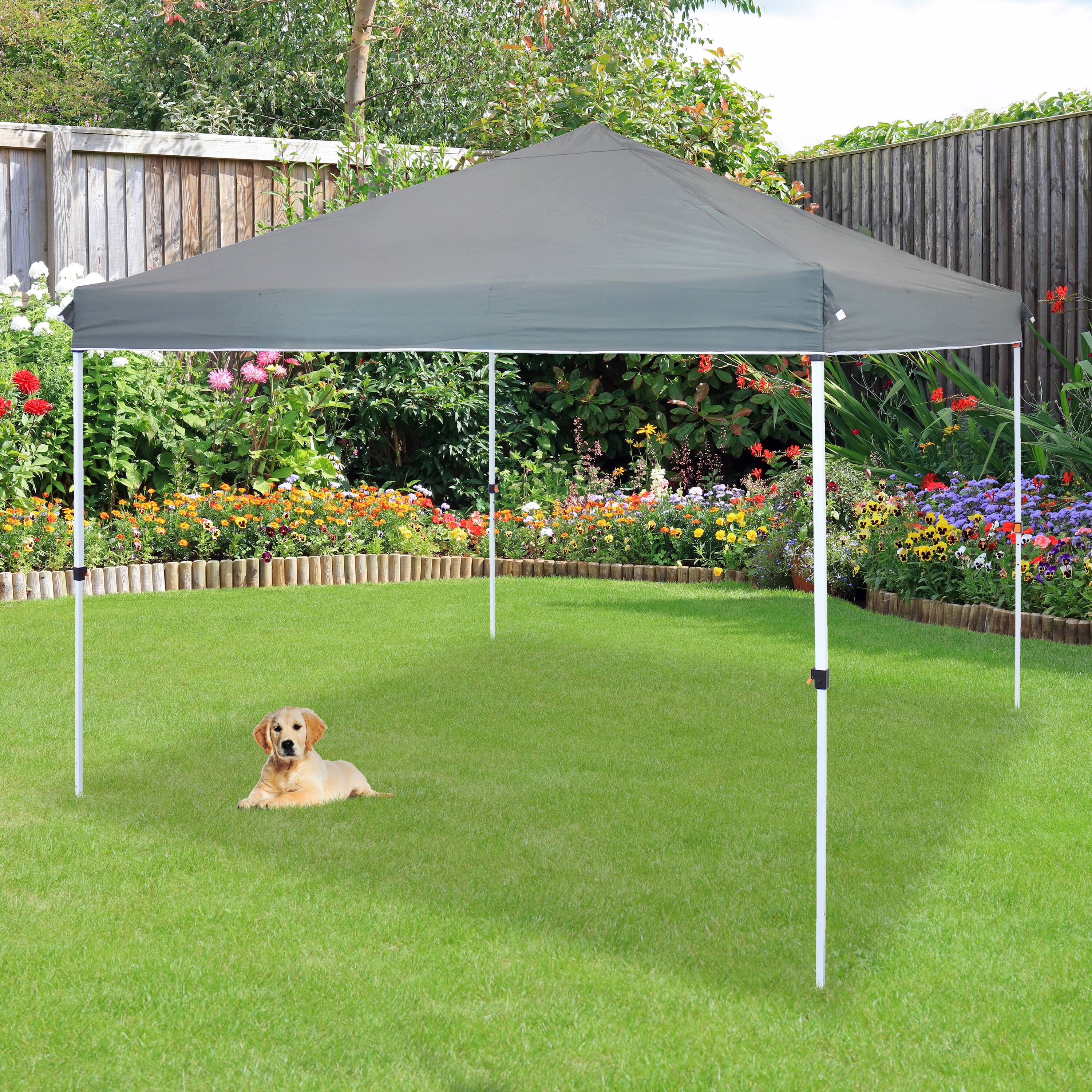 Alt View 8. Sunnydaze - 10x10 ft Oxford Fabric Replacement Pop-Up Canopy Shade Top - Gray.