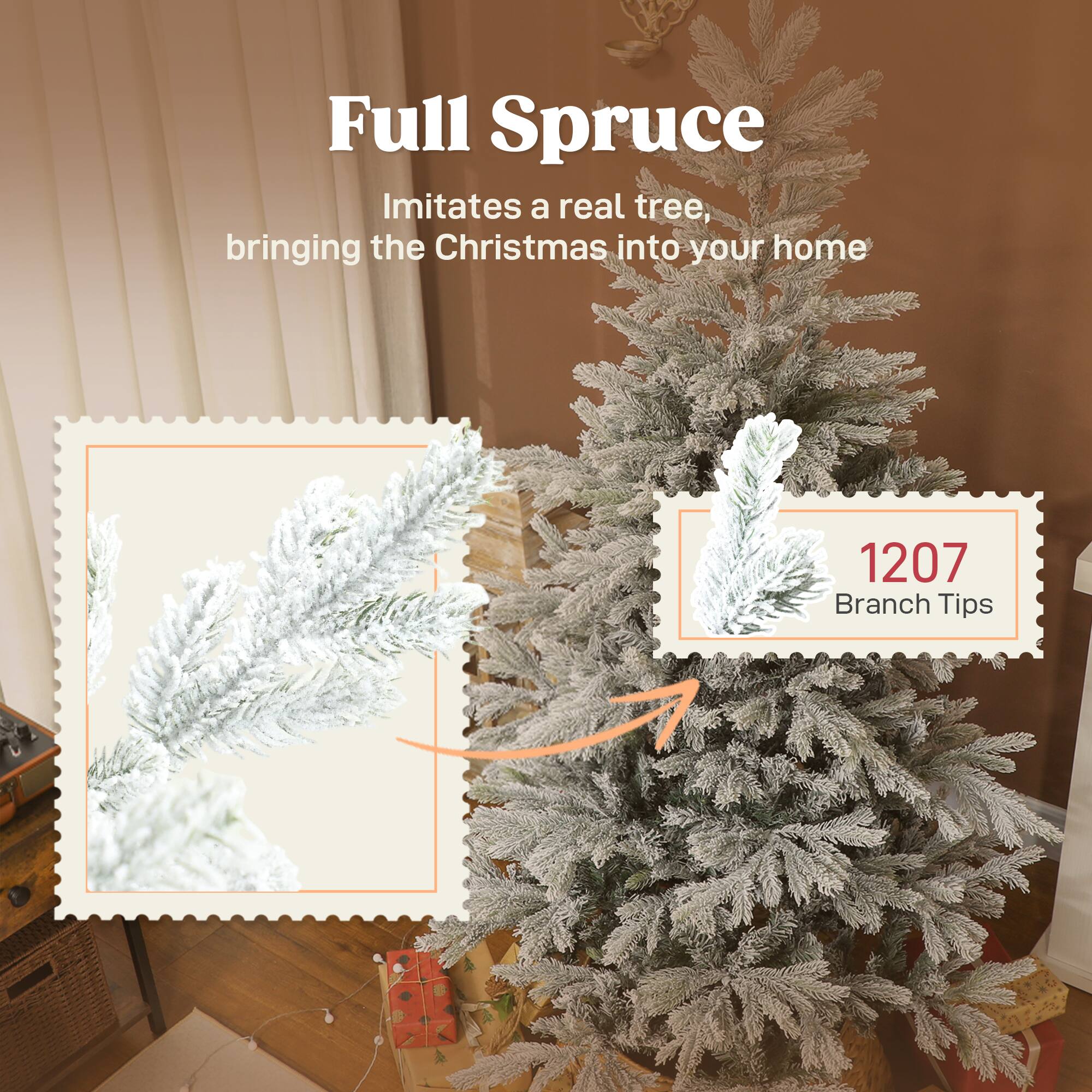 Full Spruce  
Imitates a real tree, bringing the Christmas into your home  

1207 Branch Tips
