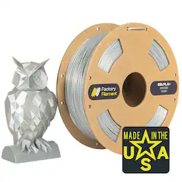 Factory Filament - 1.75mm PLA 3D Printer Filament, 1 KG Spool, Dimensional Accuracy +/- 0.02 mm, 3D Printing Filament - Silk Silver
