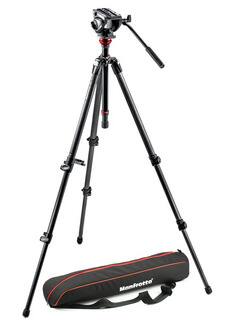 Left. Manfrotto - Manfrotto MVH-500AH Fluid Head with 755CX3 MagFibre Tripod.
