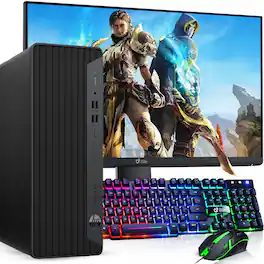 HP - Refurbished Excellent - ProDesk G6 SFF Gaming PC | Intel i5-10th | 16GB RAM | 256GB SSD + 1TB HDD | 22" LED | NVIDIA GT1030 | Wi-Fi | Win11 - Black