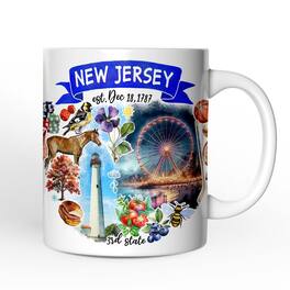 OrnamentallyYou - Artistic New Jersey State Themes and Landmarks Mug - White