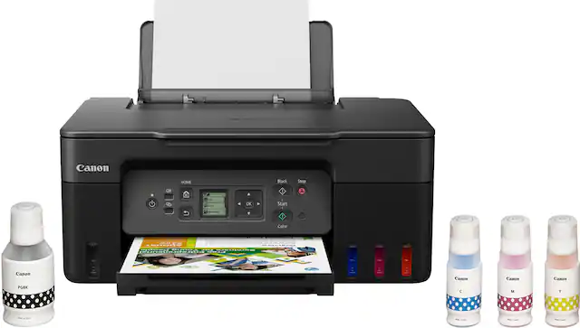 Canon HOME Black and White Printer with Color Ink Cartridges.