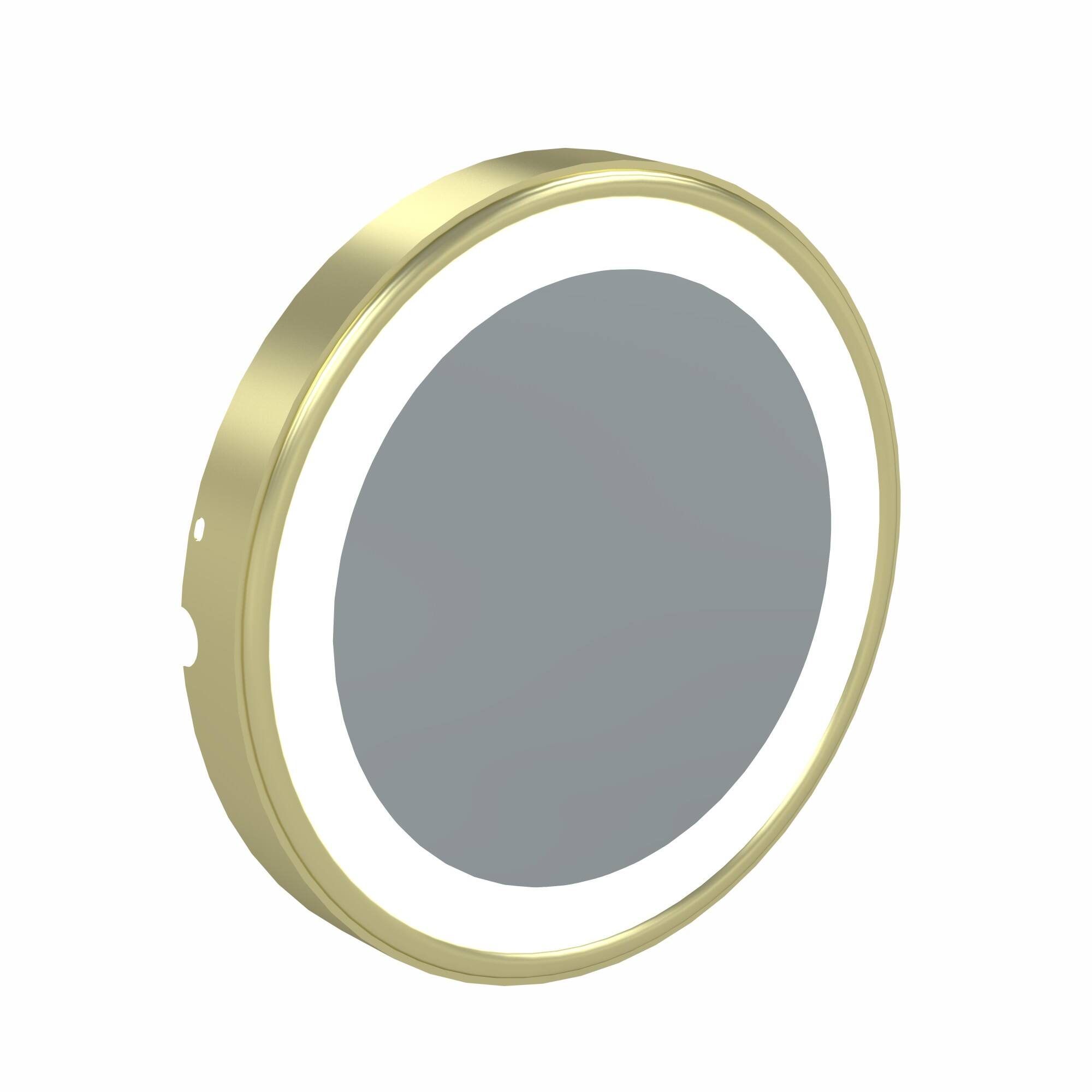 Front. Aptations - Aptations Optional Lens for Neo Modern LED Mirror - 7x Magnification Lens - Brushed Brass.