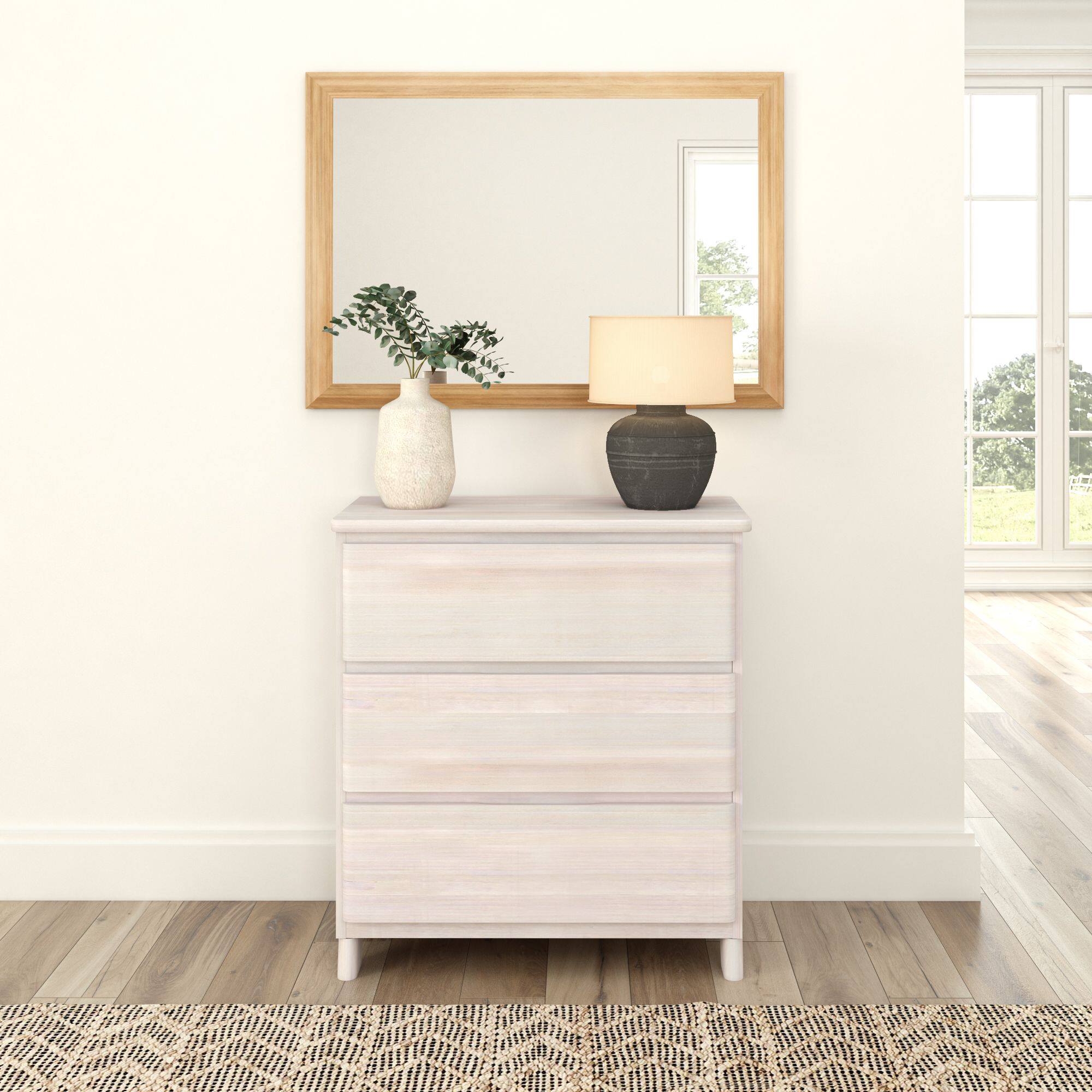 Alt View 1. Plank+Beam - Plank+Beam Modern Farmhouse 3 Drawer Dresser, White Wash - White Wash.