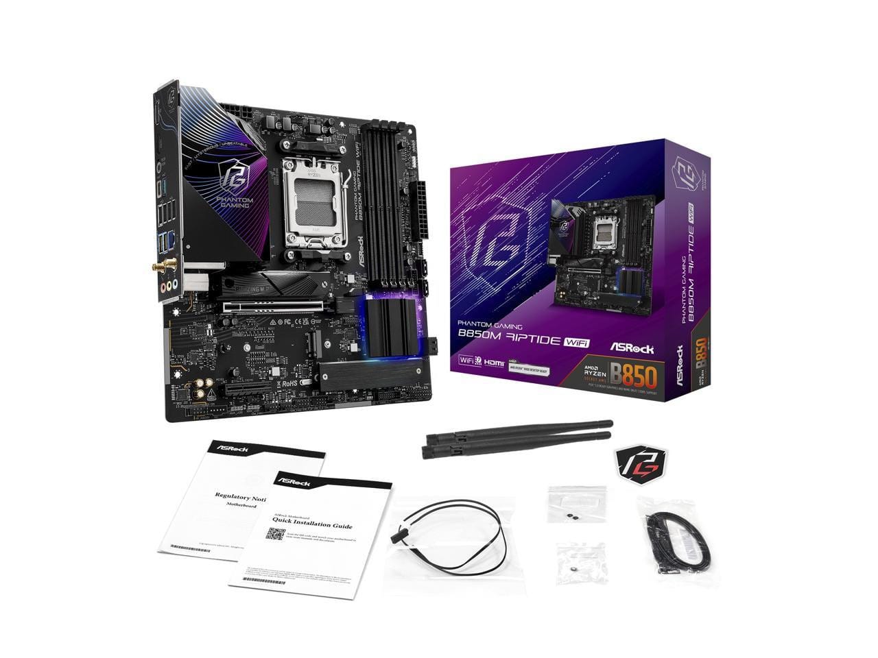 ASRock B850M Riptide WiFi Micro ATX Motherboard - Best Buy