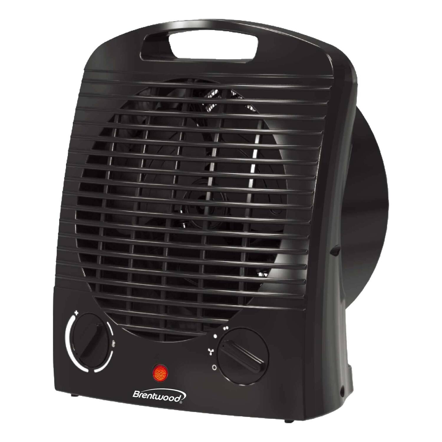 Front. Brentwood - Brentwood H-f306bk 1,500-watt-max Portable Electric Space Heater And Fan, Black, H-f306bk - black.