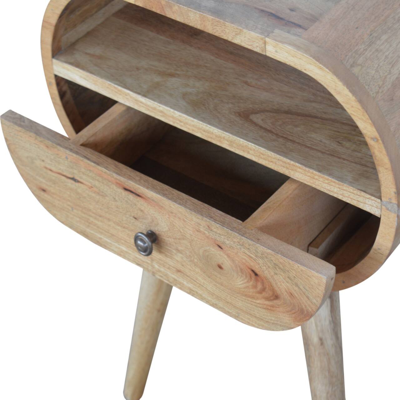 Alt View 2. Artisan Furniture - Artisan Furniture Solid Wood Circular Open Slot Nightstand - Oak.
