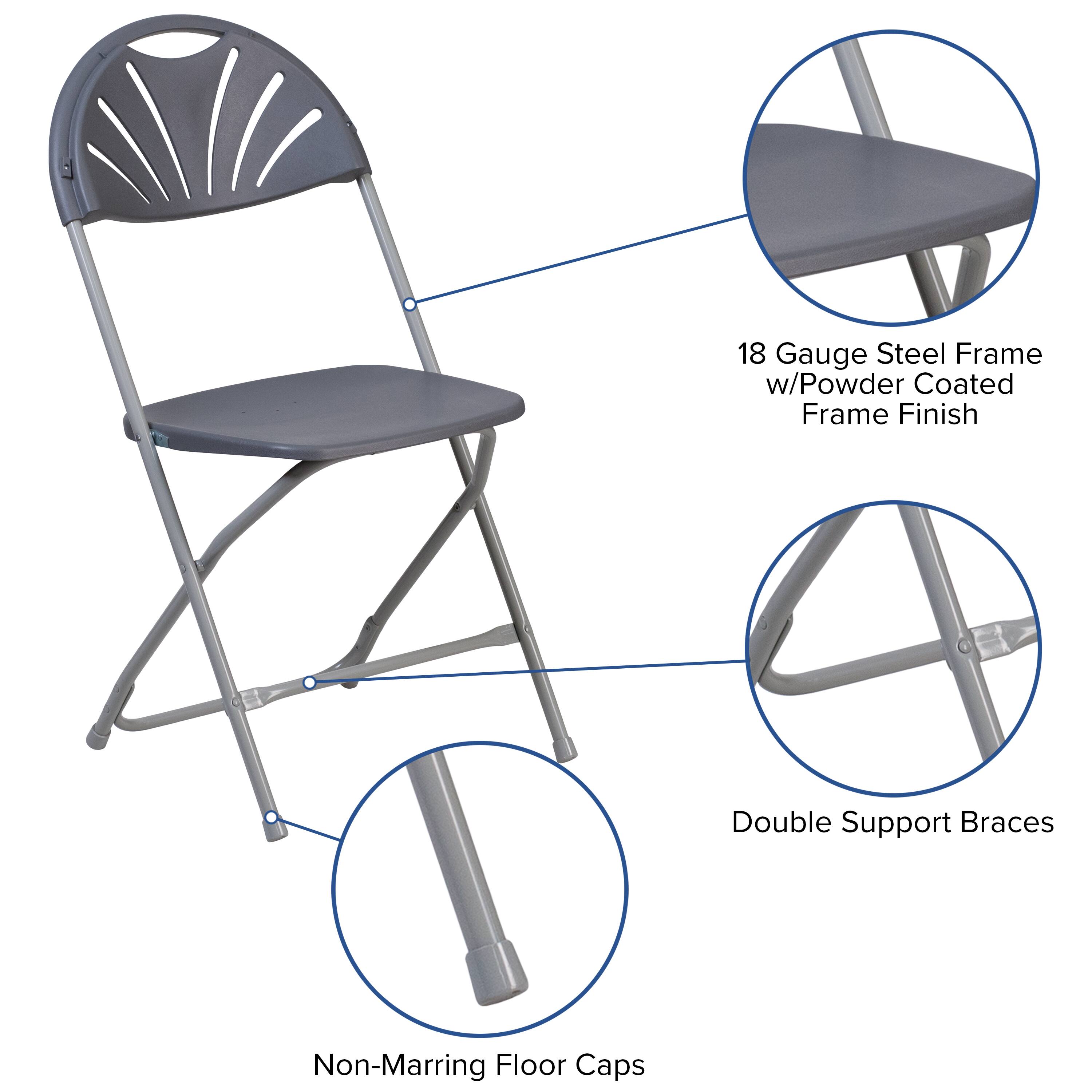 18 Gauge Steel Frame w/Powder Coated Frame Finish  
Double Support Braces  
Non-Marring Floor Caps
