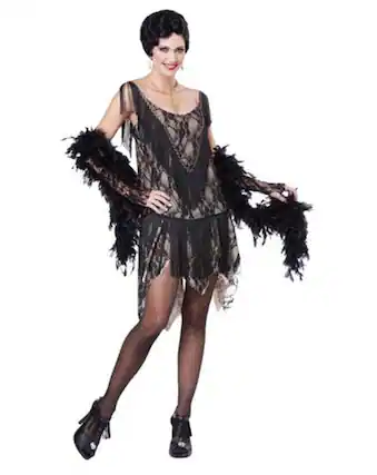 Front. California Costumes - Gatsby Gal 20's Flapper Adult Costume Small - Black.