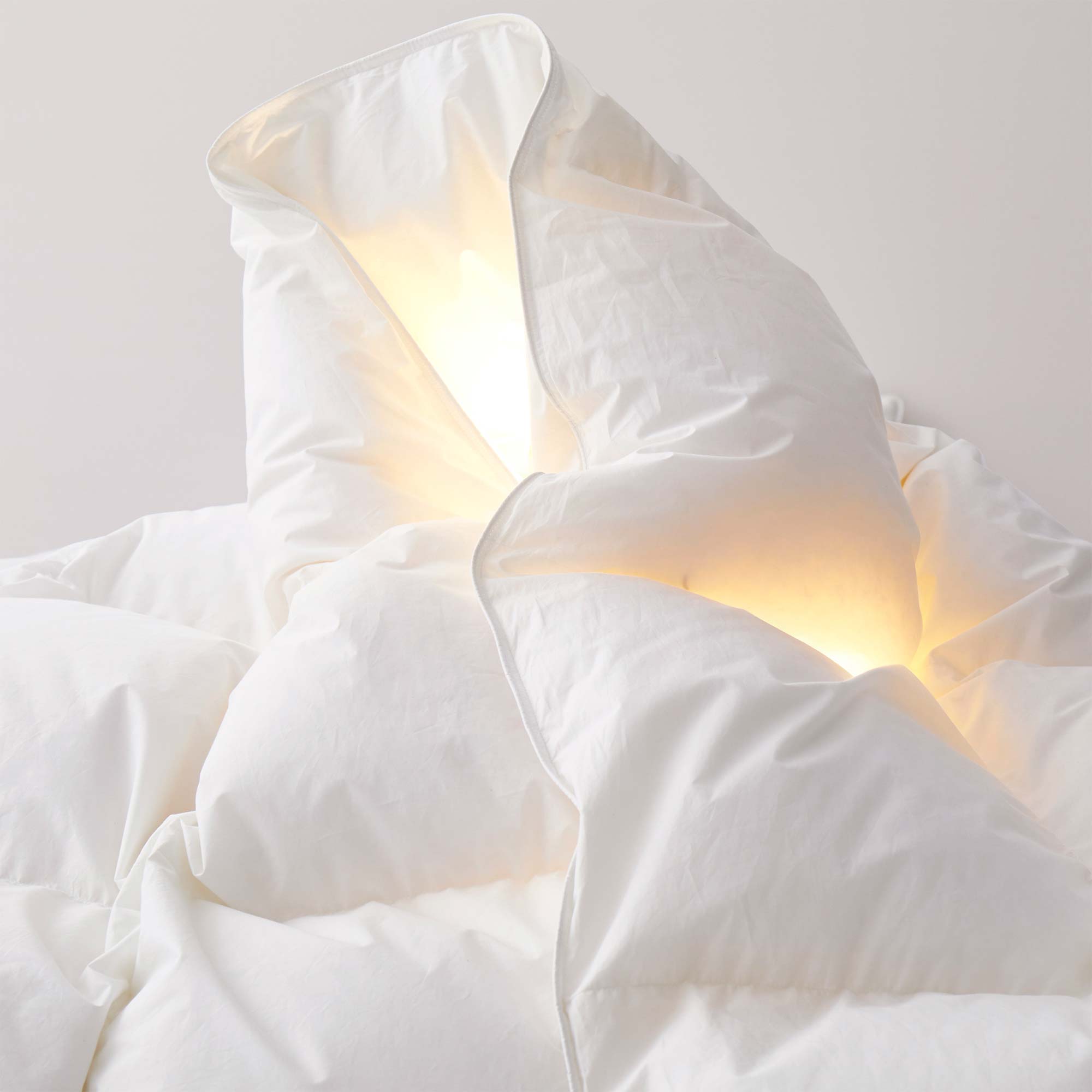 Left. Puredown - Puredown 800 Fill Power European 90% Goose Down Comforter Duvet Insert Made in Germany, Full/Queen - White.
