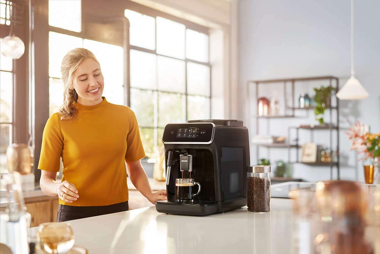 Alt View 1. Philips - Philips 2200 Series Fully Automatic Espresso Machine w/ Milk Frother - Black.