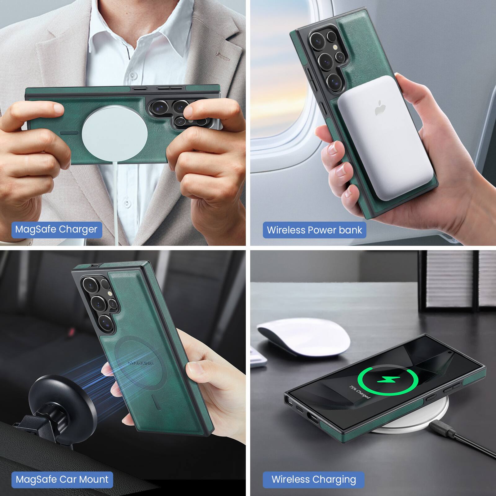 MagSafe Charger  
Wireless Power bank  
MagSafe Car Mount  
Wireless Charging