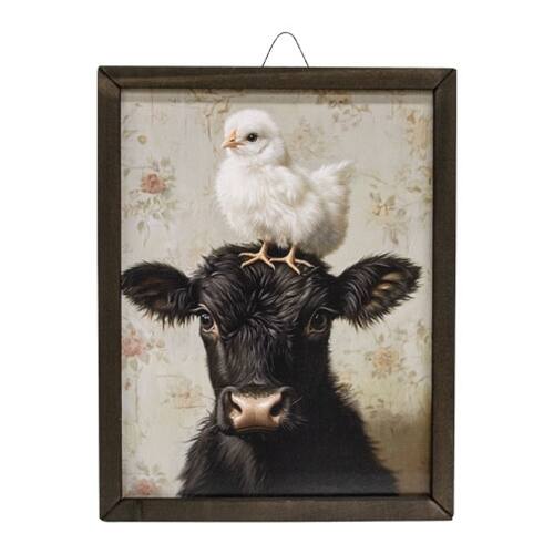 Front. BreeBe - Calf & Chick Stack Box Frame - 12x16 - Black.
