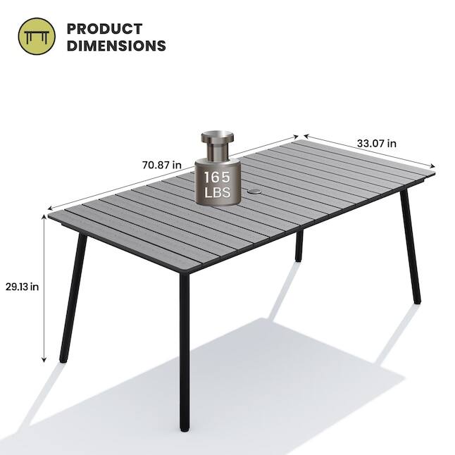 PRODUCT DIMENSIONS

- 33.07 in
- 70.87 in
- 165 LBS
- 29.13 in