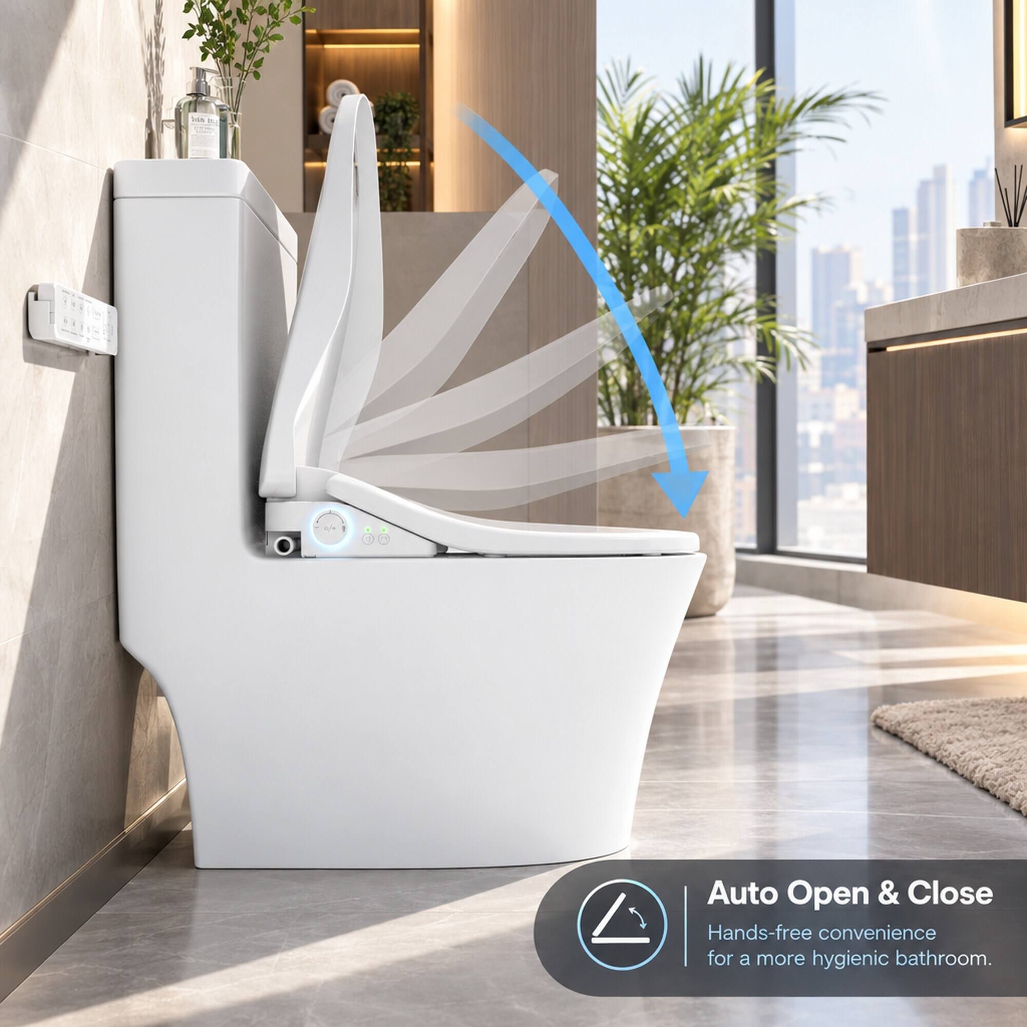 Auto Open & Close  
Hands-free convenience for a more hygienic bathroom.