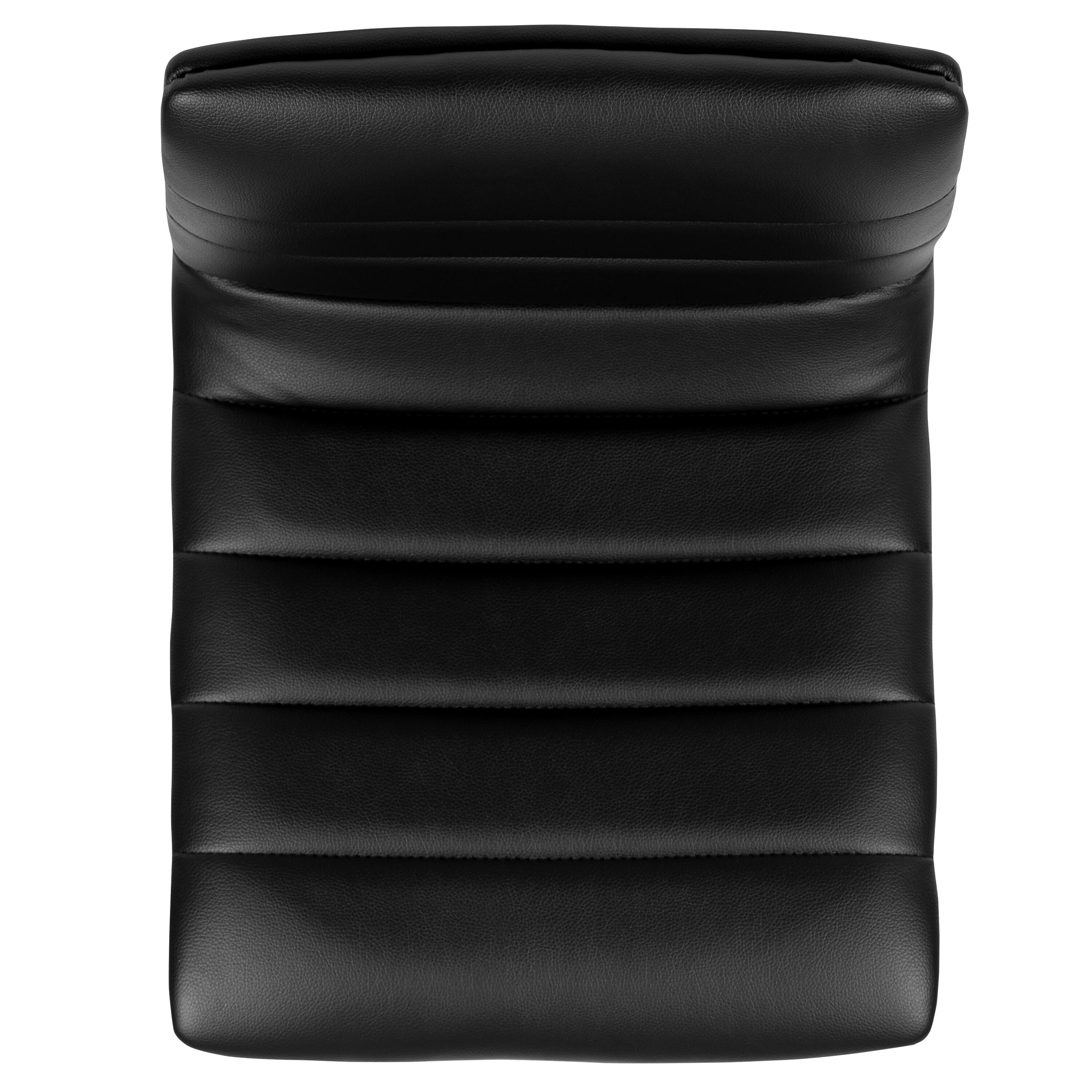 Alt View 9. Emma + Oliver - Modern Vinyl Adjustable Height Barstool with Horizontal Stitch Back, Set of 2 - Black Vinyl/Chrome Frame.