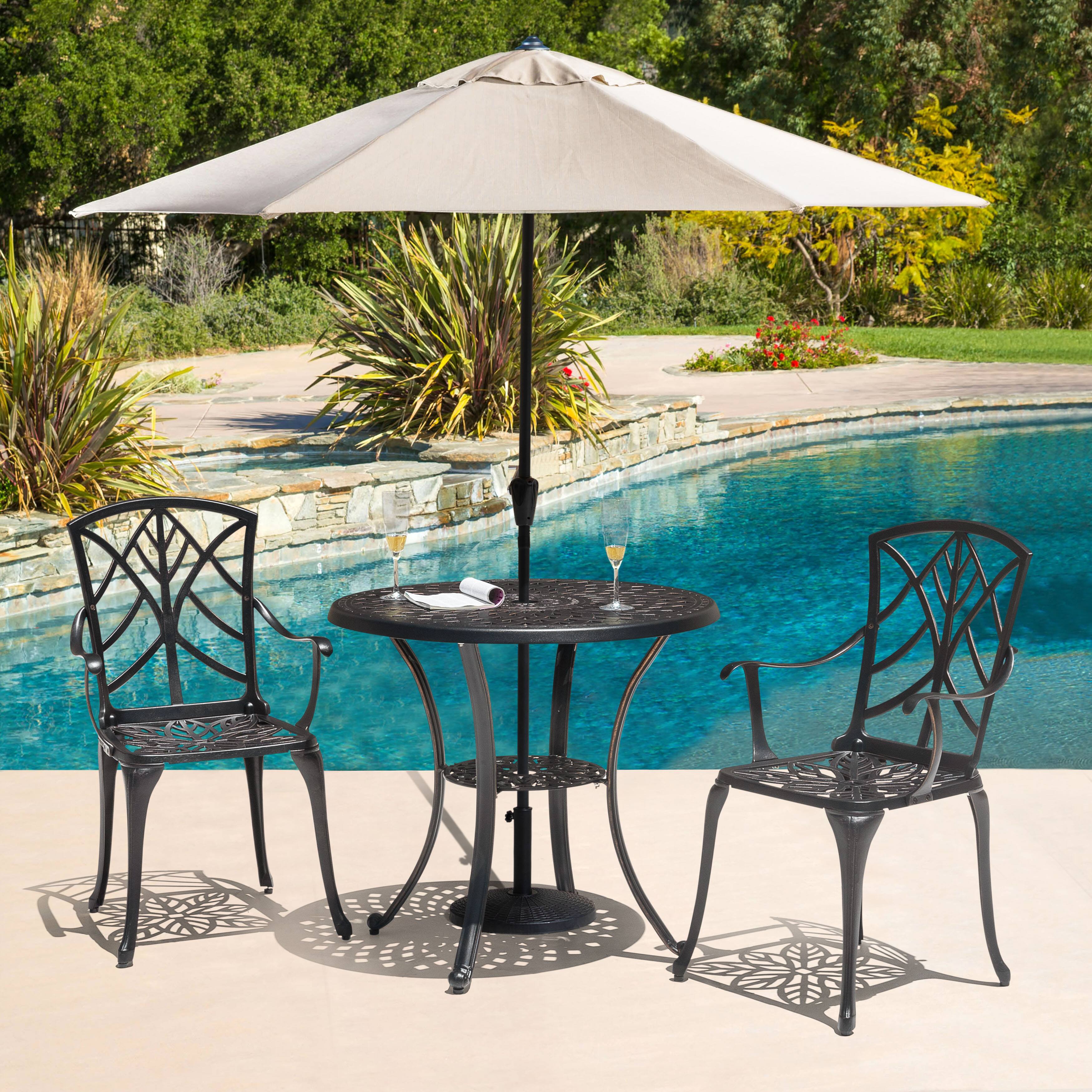 Left. Nuu Garden - Nuu Garden 7.5' Round Patio Umbrella with Crank and Tilt, Aluminum Pole, 8 Iron Ribs, Beige - Beige.