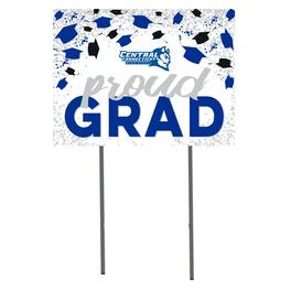Jardine - Central Connecticut State Blue Devils 18" x 24" Proud Grad Yard Sign - White