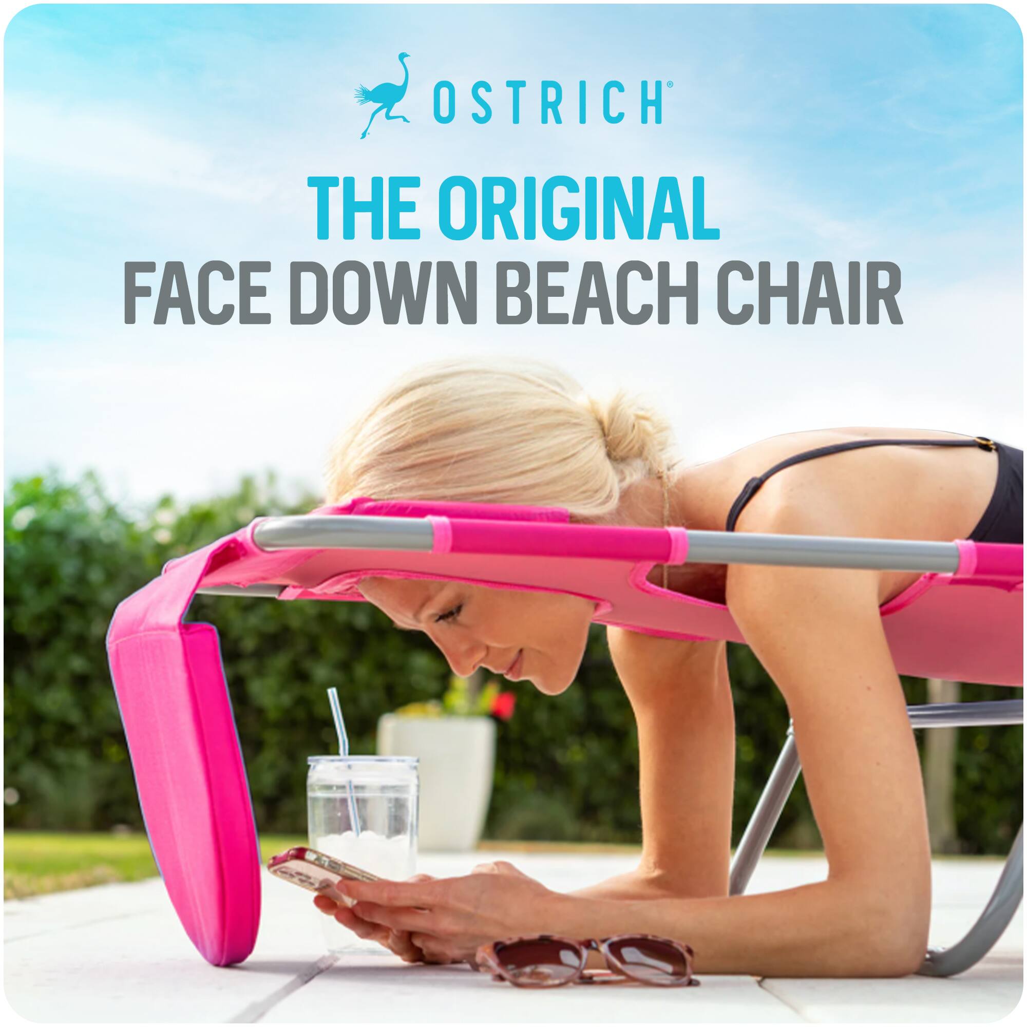 OSTRICH  
THE ORIGINAL  
FACE DOWN BEACH CHAIR
