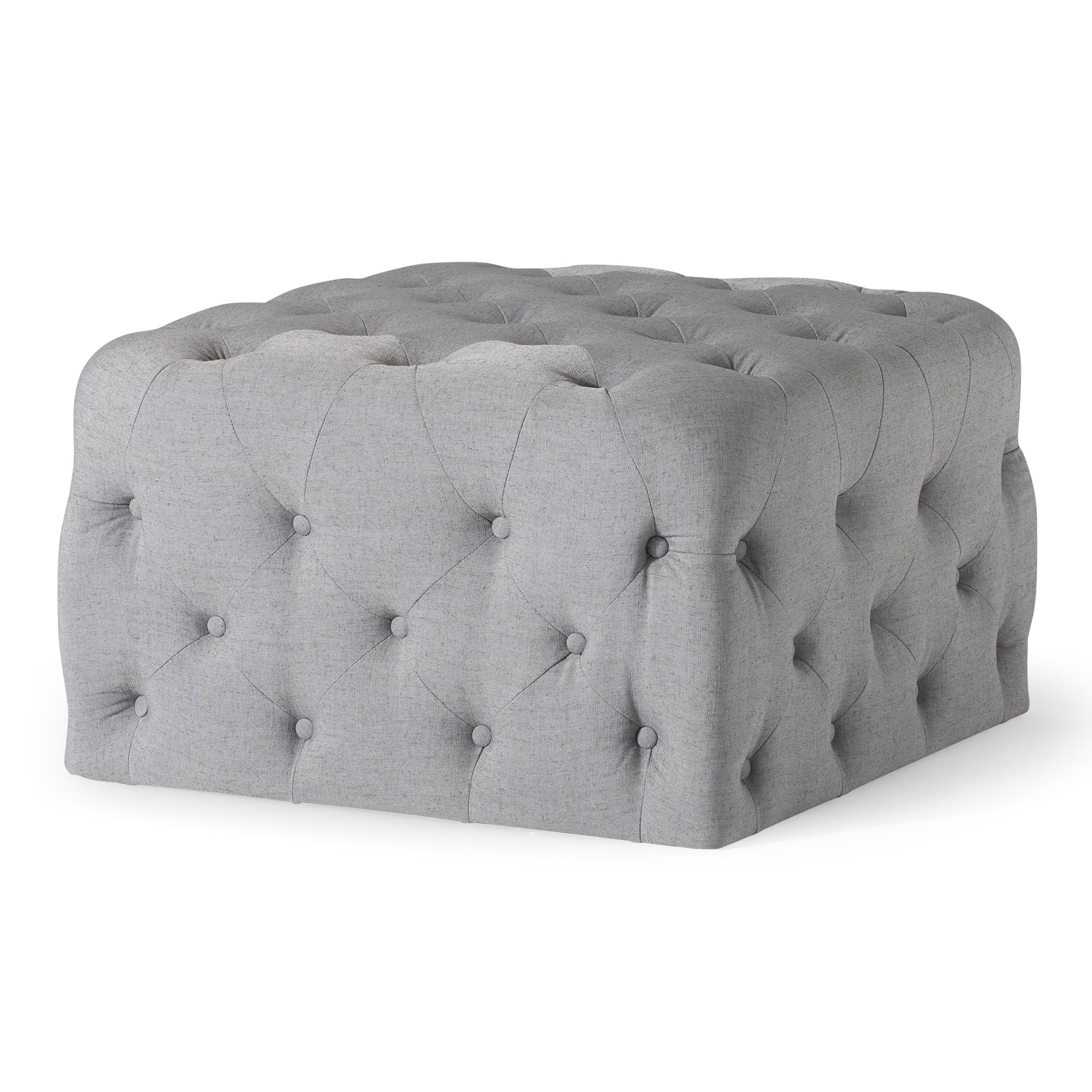 Maven Lane - Henry Traditional Ottoman Fabric Upholstery - Slate