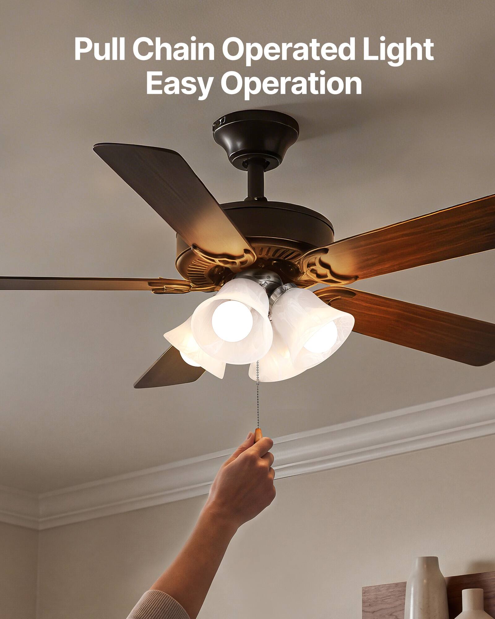 Pull Chain Operated Light  
Easy Operation