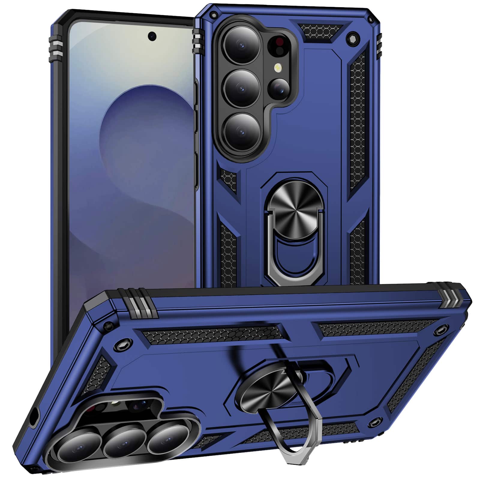 Dteck - Heavy Duty Magnetic Ring Stand Cover for Samsung Galaxy S26 Ultra, Shockproof Armor Dual Layer PC TPU Phone Case - Blue price history on PriceWatchPro