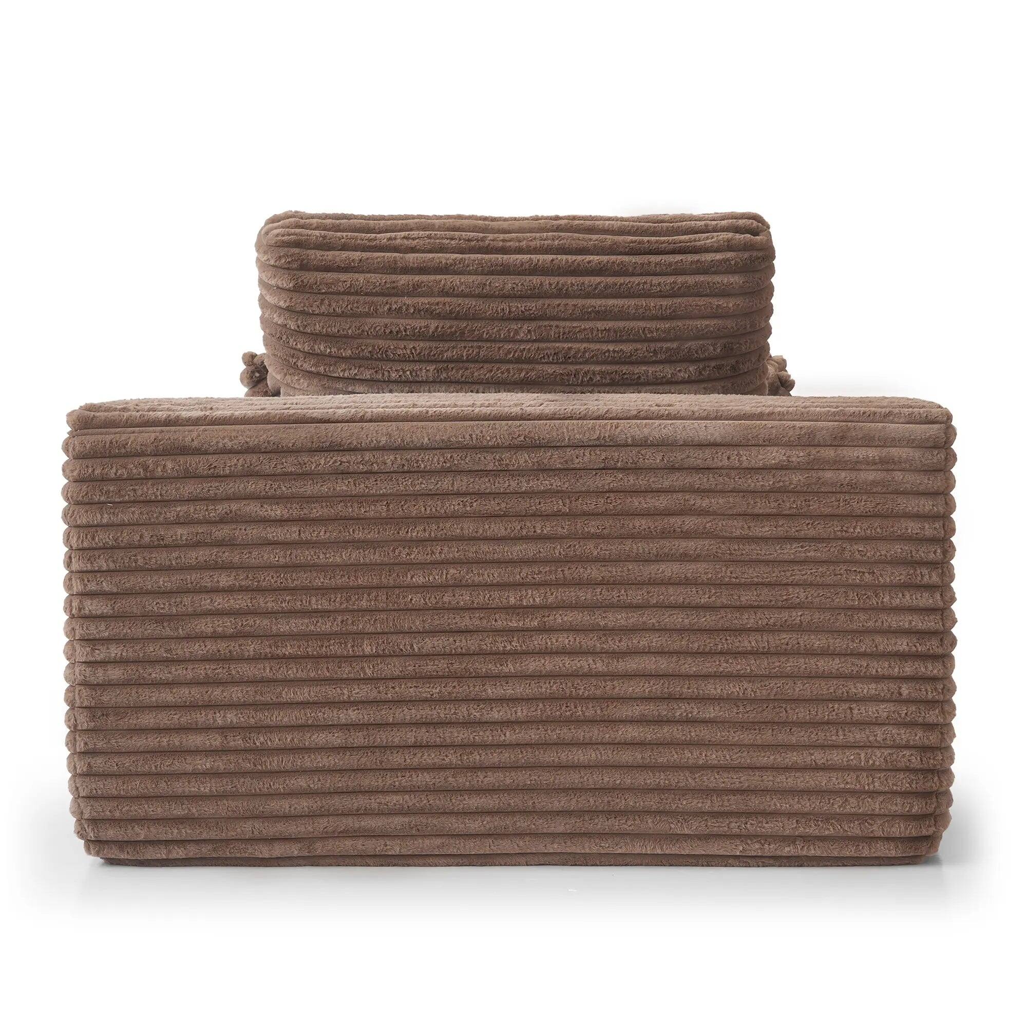 Alt View 4. Yardgrace - Corduroy Sofa Bed, Boneless Sleeper Sofa Lounge Chair Indoor, Modern Comfy Deep Seat Lazy Couch - Brown.
