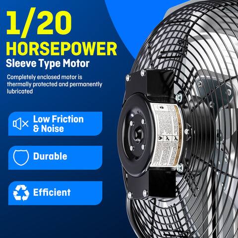 1/20 HORSEPOWER Sleeve Type Motor  
Completely enclosed motor is thermally protected and permanently lubricated  
Low Friction & Noise  
Durable  
Efficient