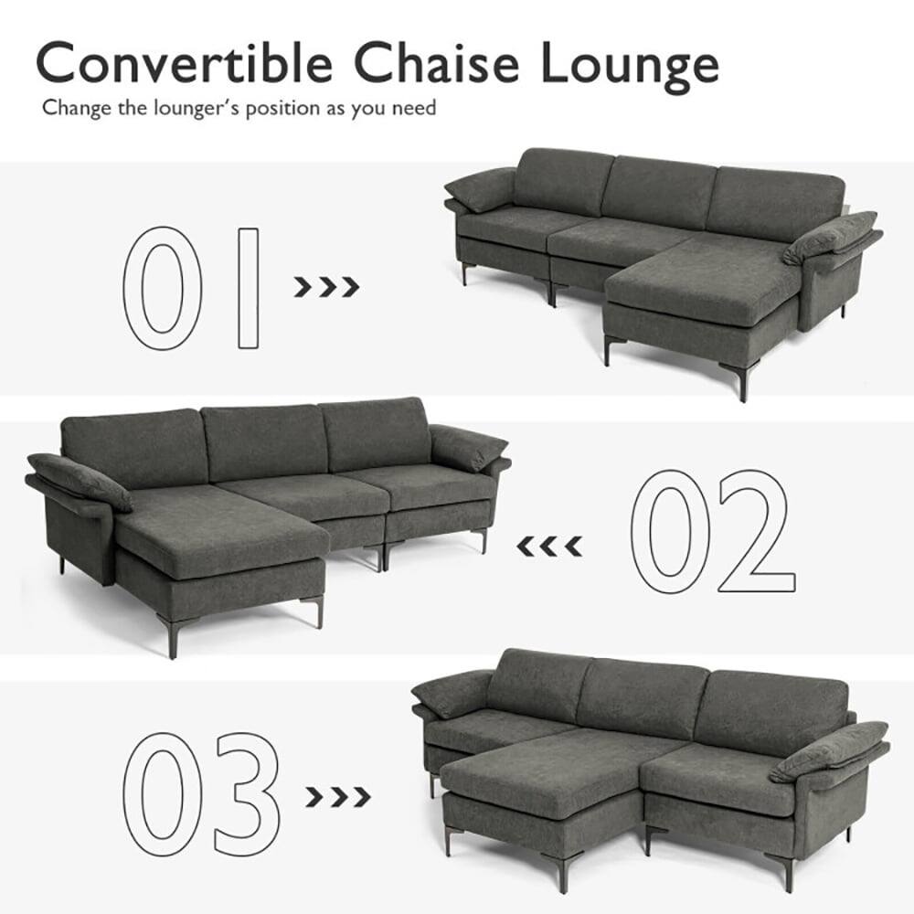 Convertible Chaise Lounge  
Change the lounger's position as you need  

01 >>>  
02 <<<  
03 >>>