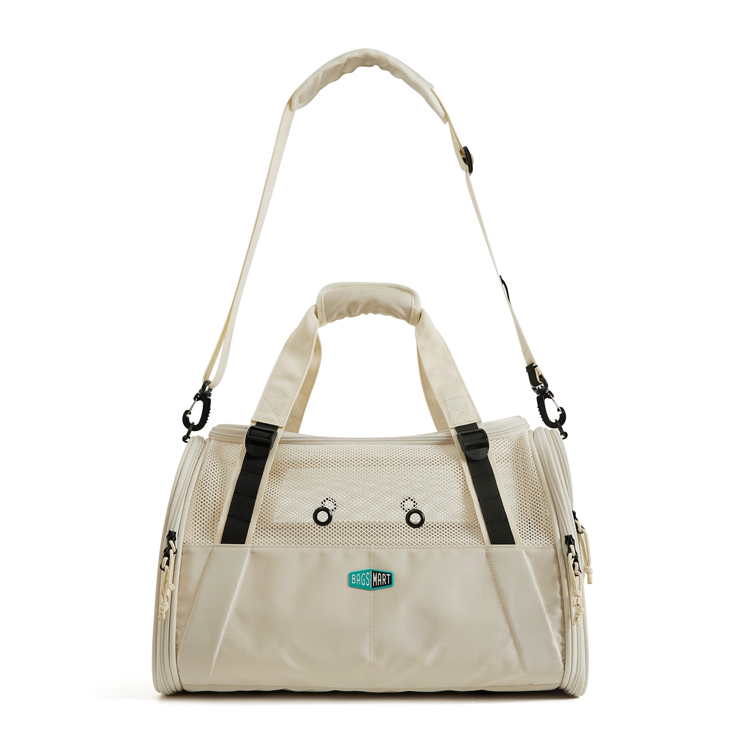Bagsmart - Rollover Pet Travel Carrier, Convertible Airline-Compliant Sling Bag with Removable Pet Bed for Travel & Everyday Use - Beige
