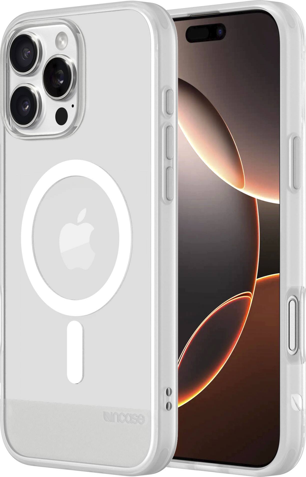 Angle. Incase - Slim Case with MagSafe for Apple iPhone 16 Pro Max - Clear.