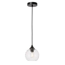 Living District - Cashel 1 light pendant - Black And Clear Glass