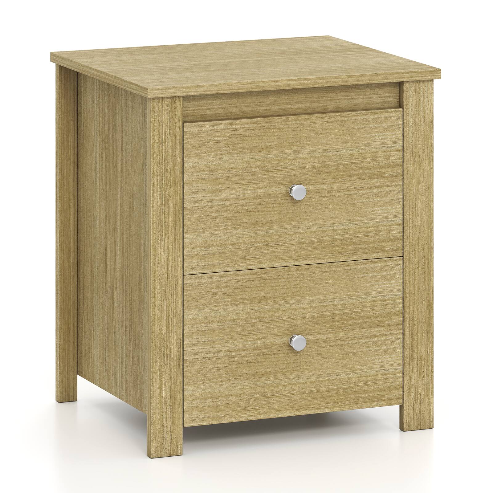 Alt View 7. Gymax - Gymax Nightstand w/2 Drawers Modern Bedside Table Floor Standing Sofa Side Table Natural - Yellow.