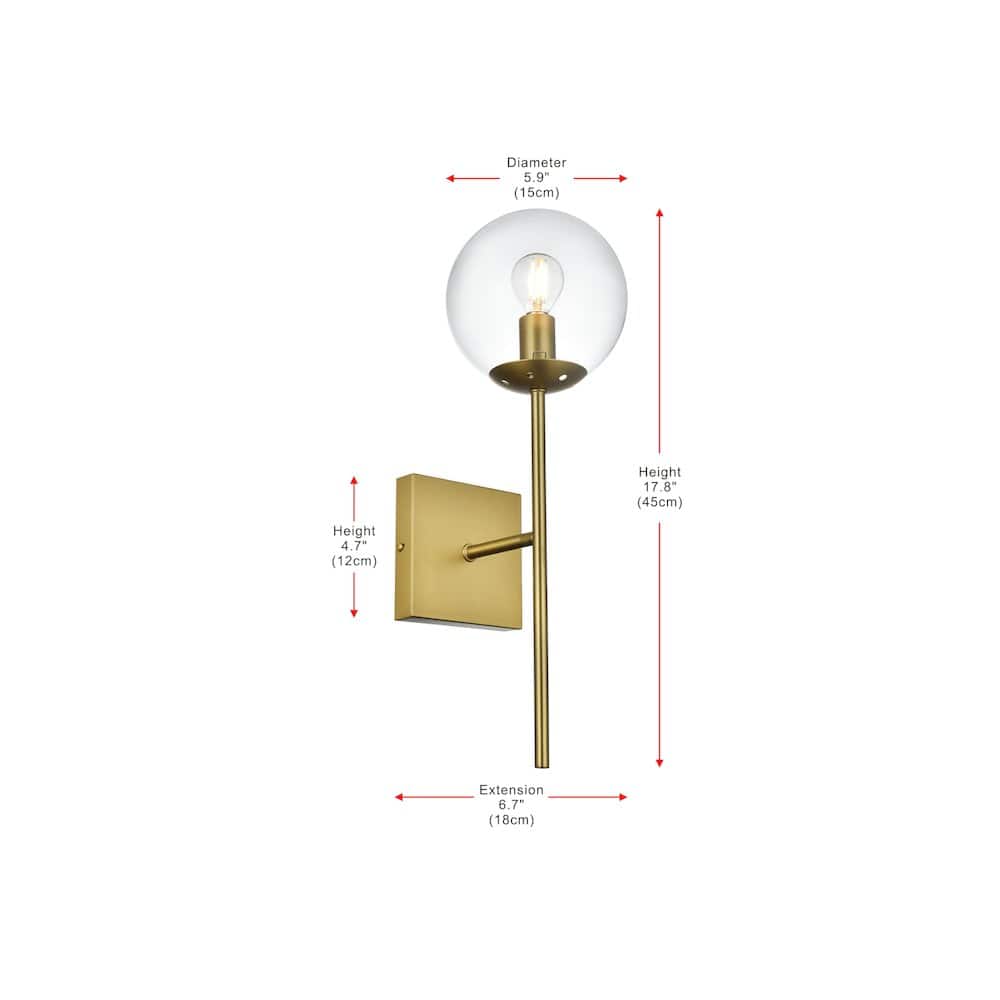 Living District - Neri 6 Inch Wall Sconce Clear Shade in Satin Gold - Satin Gold And Clear price history on PriceWatchPro