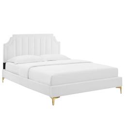 Modway - Sienna Performance Velvet Full Platform Bed - White