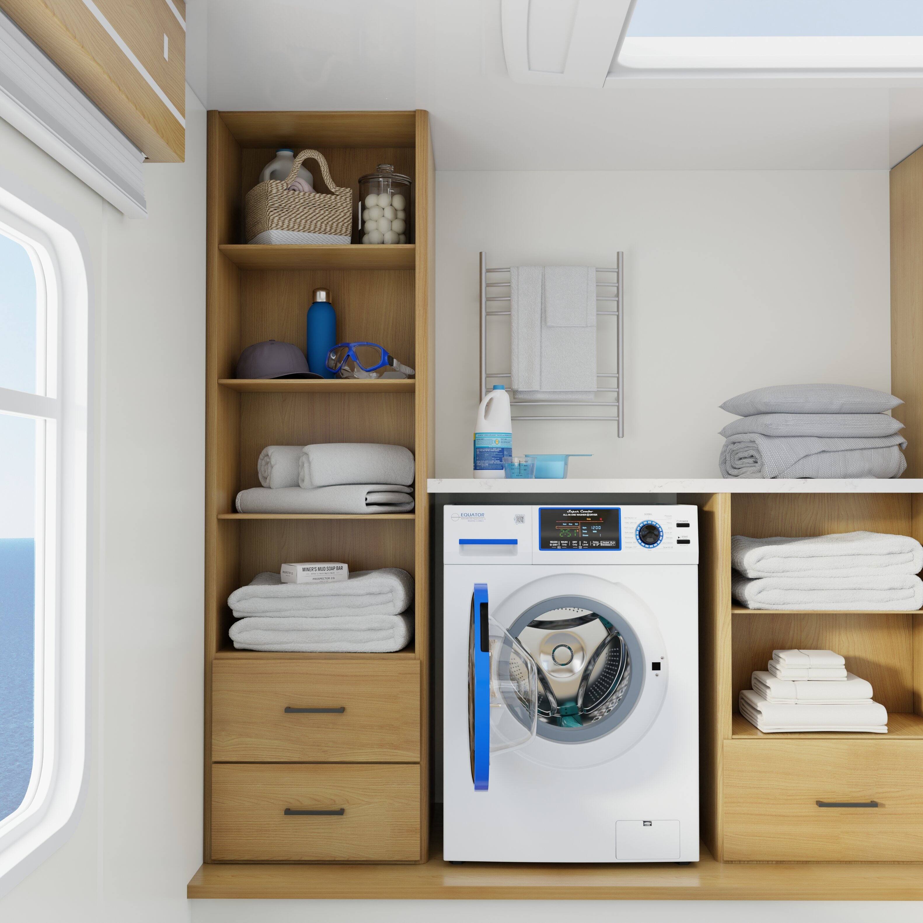 Alt View 10. Equator - Equator Marine Combo Washer Dryer Electric| Convertible Vented/Ventless Anti Corrosion 1.62 cf/15 lbs Salt Wash 110V - White.