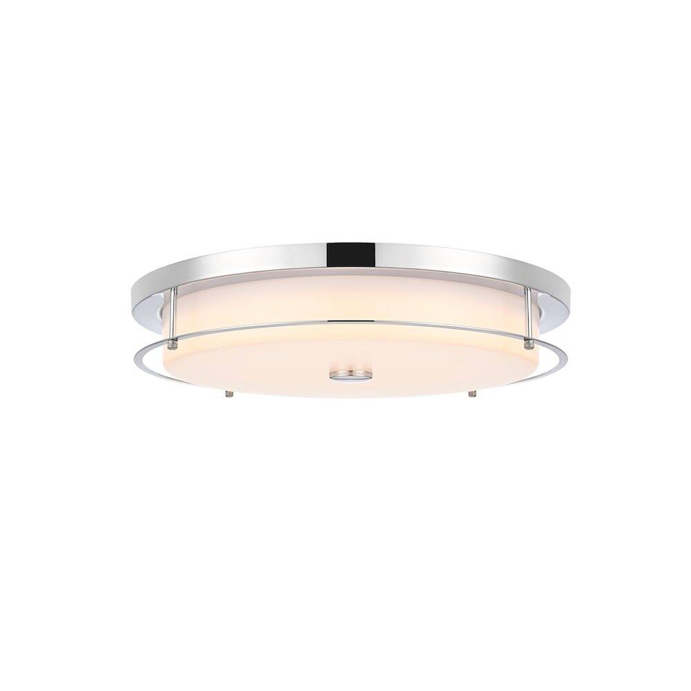Alt View 3. Living District - Kolson 20 Inch Led Flush Mount Ceiling Light In Chrome - Chrome.