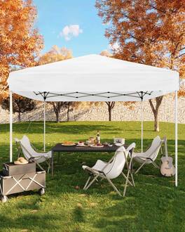 GAOMON - 10x10 Pop Up Canopy Tent, Easy Up Canopy with 3 Adjustable Height, Outdoor Sun Shade with 4 Sandbags & Carrying Bag - White