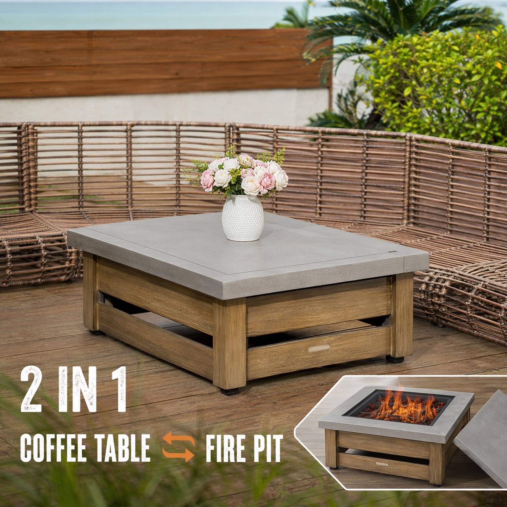 2 IN 1  
COFFEE TABLE  
FIRE PIT
