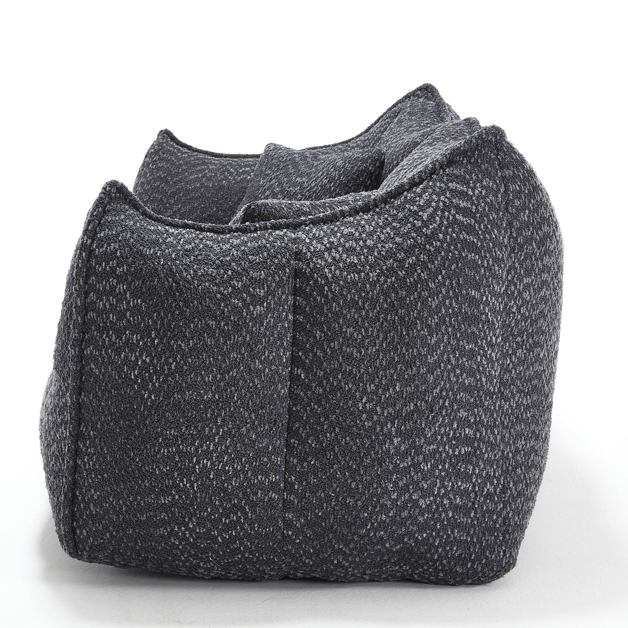 Alt View 10. GOODSILO - Large Square Beanbag Chair with High Resilience Foam Core for Two Person Lounging and Relaxation - Black.