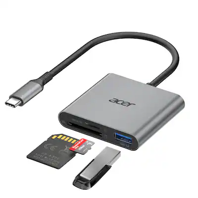 Acer SD Card Reader USB C, 3 in 1 Memory Card Reader with Dual Slots & USB 3.0, Micro SD Card Adapter Gray ACER-UC303C-Grey-BBY - Best Buy Acer SD Card Reader USB C, 3 in 1 Memory Card Reader with Dual Slots & USB 3.0, Micro SD Card Adapter Gray ACER-UC303C-Grey-BBY - Best Buy