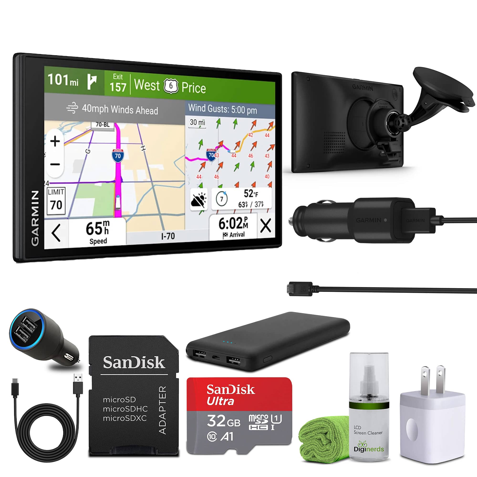 Garmin - Dezl OTR620, Large, Easy-to-Read 6" GPS Truck Navigator Bundle - Black