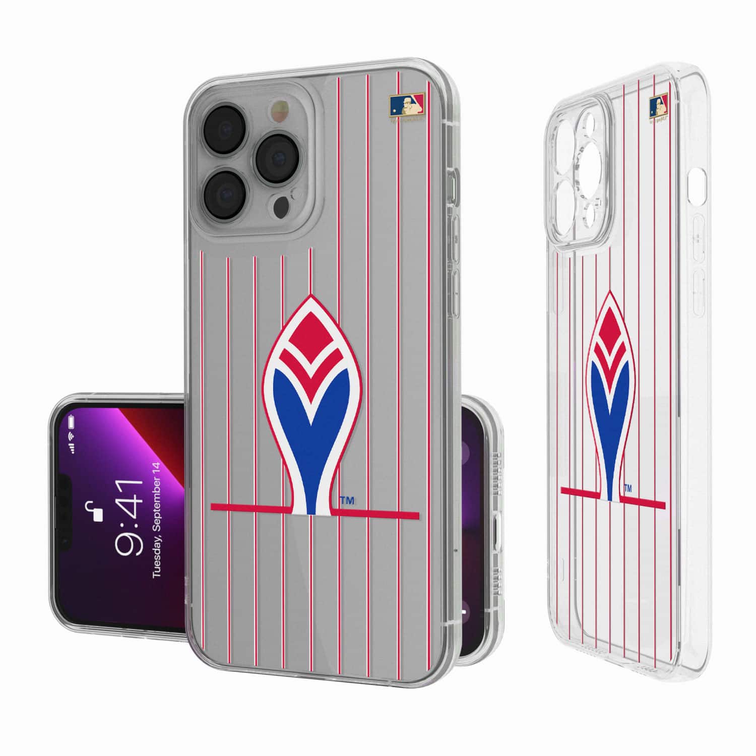 Keyscaper - Atlanta Braves 1972-1975 Cooperstown Pinstripe iPhone Clear Case - 13 Pro - Multicolor