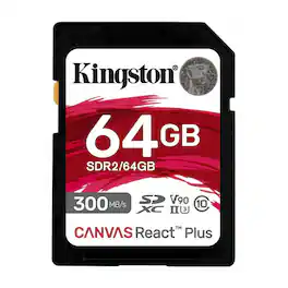 Kingston - Canvas React Plus 64GB U3 V90 SD Card