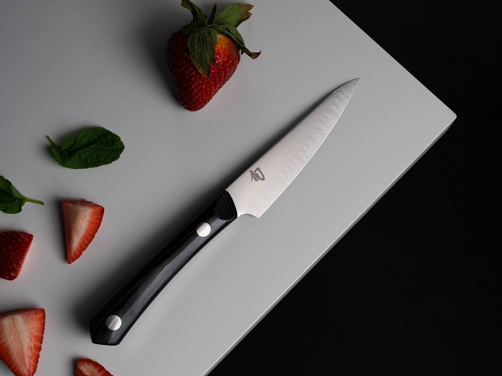 Alt View 3. Shun - Narukami 3.5 Inch Paring Knife - Silver.