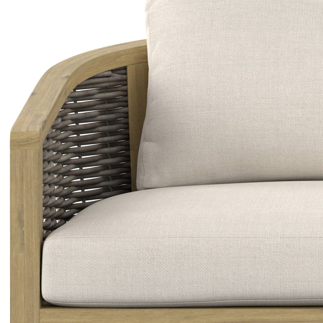 Alt View 9. Simpli Home - Parkside SOLID ACACIA WOOD 70 inch Wide Contemporary Outdoor Sofa in Polyester Fabric, Fully Assembled - Natural.