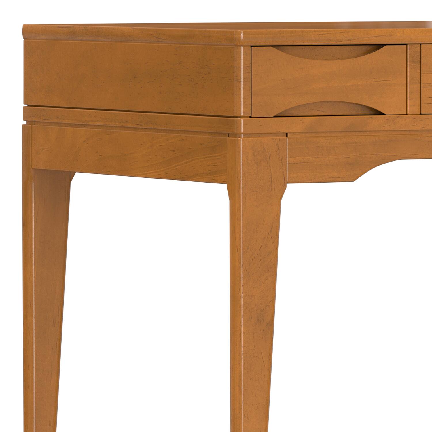Alt View 3. Simpli Home - Harper 48 inch Wide Solid Hardwood Mid-Century Modern Small Desk in Light Golden Brown - Light Golden Brown.
