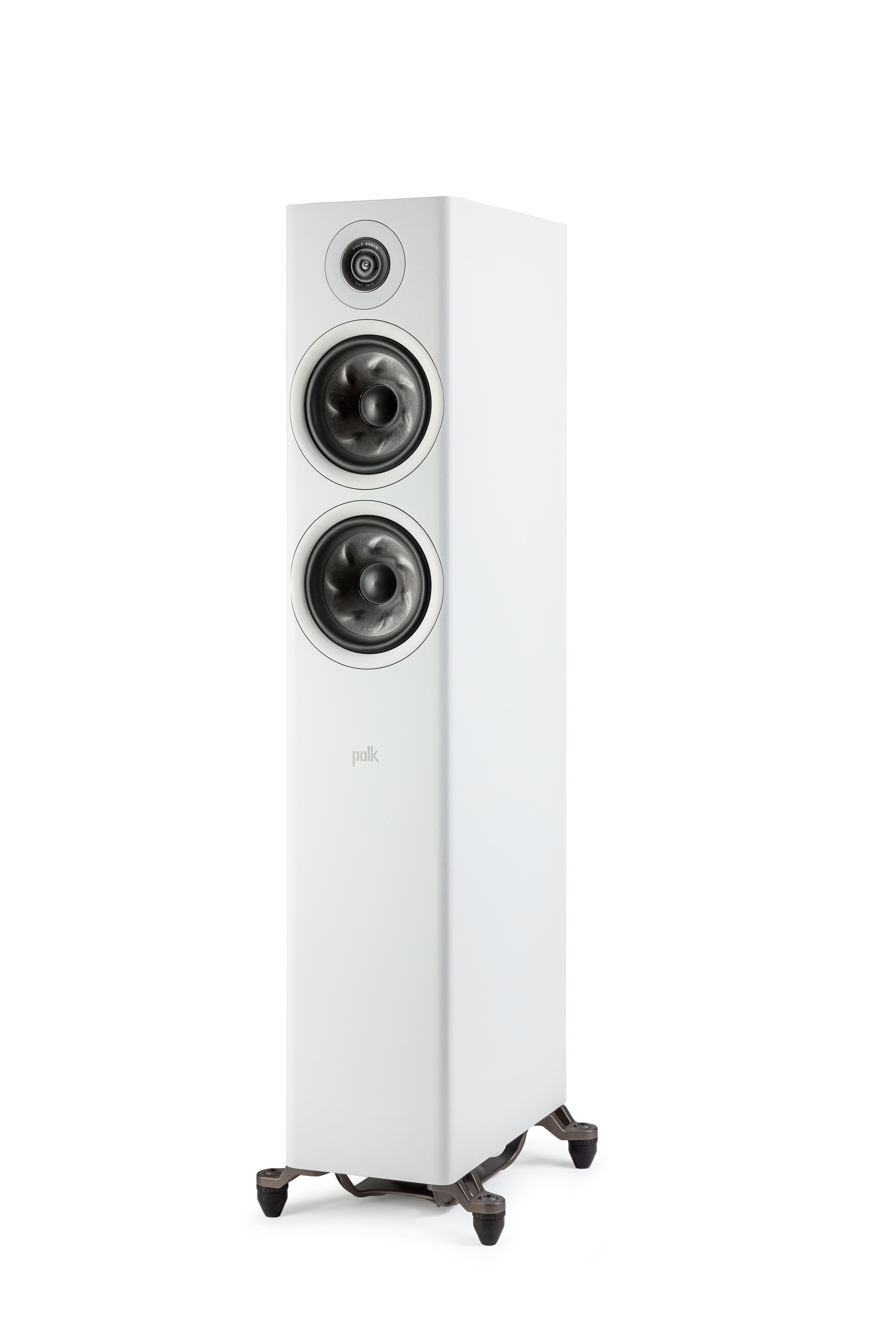 Polk Audio - Polk Reserve Series R600 Floorstanding Tower Speaker, New 1" Pinnacle Ring Tweeter & Dual 6.5" Turbine Cone Woofers - White - Front_Zoom