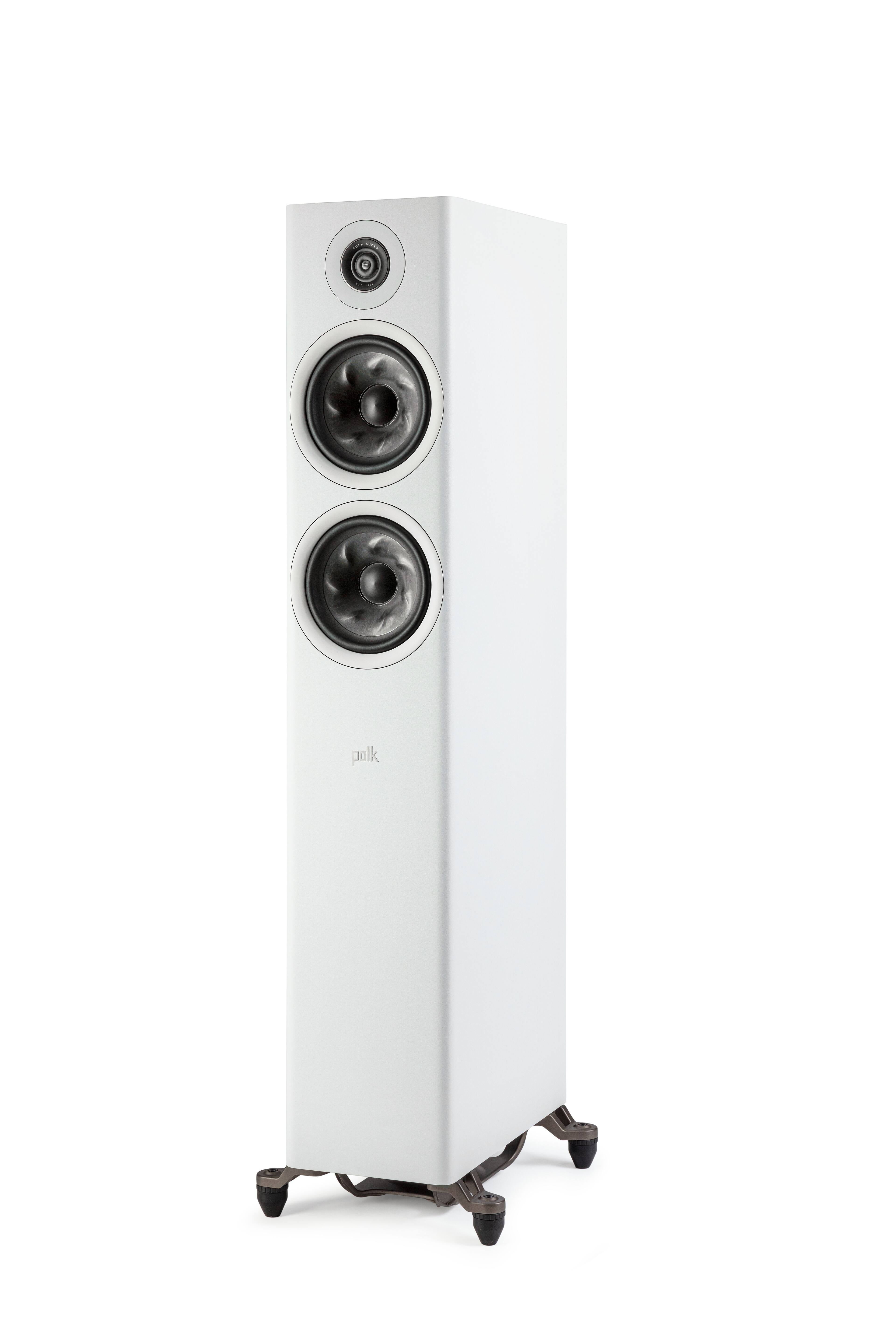 Polk Audio - Polk Reserve Series R600 Floorstanding Tower Speaker, New 1" Pinnacle Ring Tweeter & Dual 6.5" Turbine Cone Woofers - White
